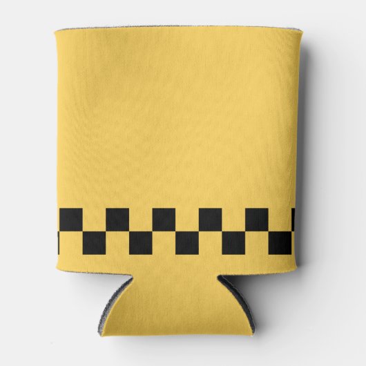 Gelbes kariertes Muster Dosenkühler (Vorderseite)