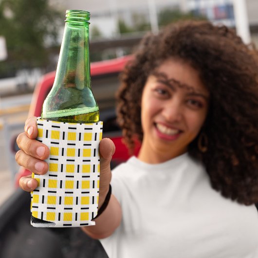 Gelbes Kariertes Muster Dosenkühler