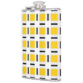 Gelbes Kariertes Muster Flachmann (Links)