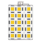 Gelbes Kariertes Muster Flachmann (Rückseite)