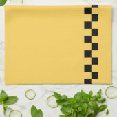 Gelbes kariertes Muster Geschirrtuch (Gefaltet)