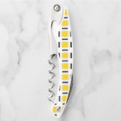 Gelbes Kariertes Muster Kellnermesser (Vorderseite)