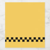 Gelbes kariertes Muster Weinetikett (Einzelnes Label)