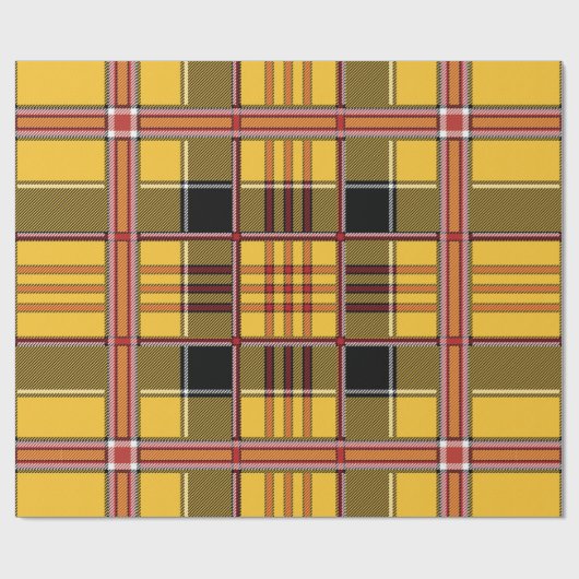 gelbes kariertes Packpapier (Flach)