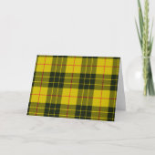 Gelbes Kariertes Tartan Dankeskarte (Vorderseite)