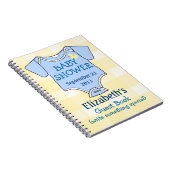 Gelbes kariertes und blaues Baby-Duschen-Gast-Buch Notizblock (Rechte Seite)