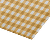 Gelbes Karo-Gingham-Muster Schneidebrett (Ecke)