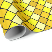 Gelbes Karton-Karo-Wrapping Paper Geschenkpapier (Rolleneckpunkt)
