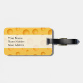 Gelbes Käse-Muster Gepäckanhänger (Rückseite horizontal)