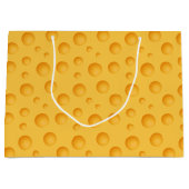 Gelbes Käse-Muster Große Geschenktüte (Vorderseite)