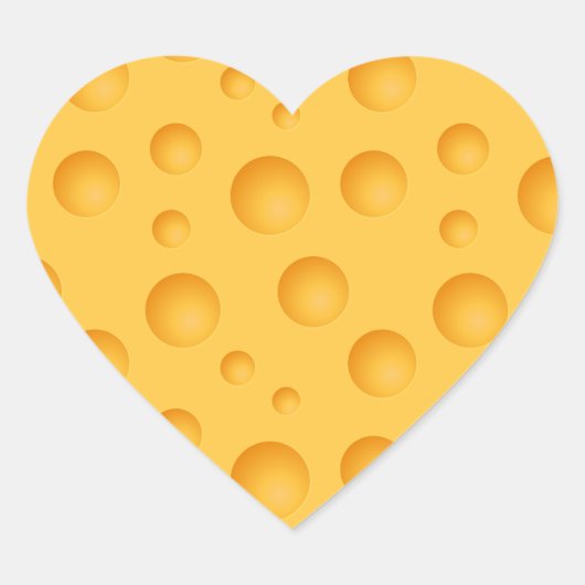 Gelbes Käse-Muster Herz-Aufkleber (Vorderseite)