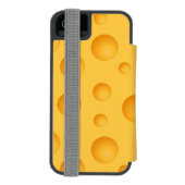 Gelbes Käse-Muster Incipio iPhone Geldbeutel-Hülle (Folio Rückseite)