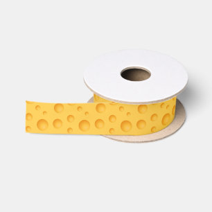 Gelbes Käse-Muster Satinband