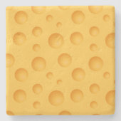 Gelbes Käse-Muster Steinuntersetzer (Vorderseite)