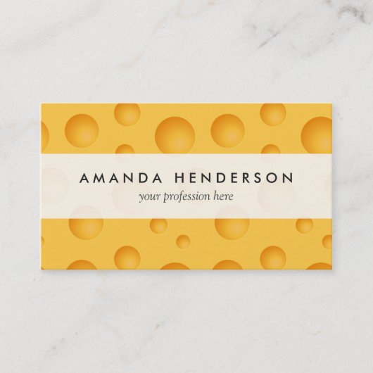 Gelbes Käse-Muster Visitenkarte (Vorderseite)