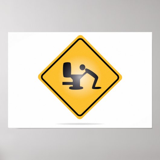 Gelbes Kater-Warnschild Poster (Vorne)