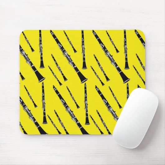 Gelbes Klarinettenmuster Mousepad (Mit Mouse)