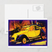 Gelbes Klassikfahrzeug Postkarte (Vorne/Hinten)