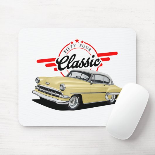 Gelbes klassisches Auto Mousepad (Mit Mouse)