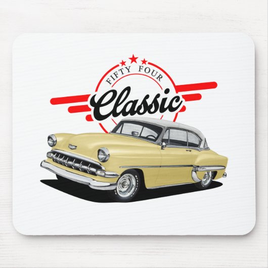 Gelbes klassisches Auto Mousepad (Vorne)