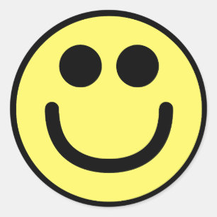 Gelbes klassisches Gesicht Runder Aufkleber