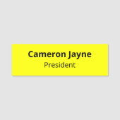 Gelbes klassisches Namensschild Button oder Berufl (Vorderseite)