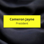 Gelbes klassisches Namensschild Button oder Berufl