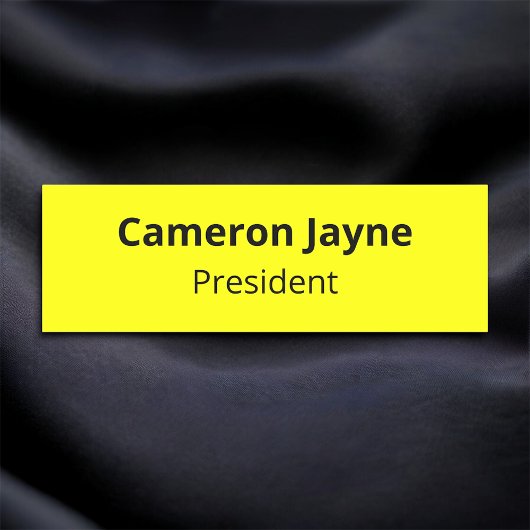 Gelbes klassisches Namensschild Button oder Berufl