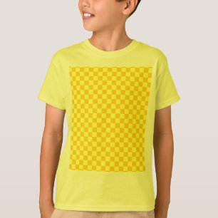 Gelbes Kombinations-Klassiker-Schachbrett T-Shirt