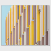 GELBES KONKRETES GEBÄUDE AM TAG GESCHENKPAPIER (Flach)