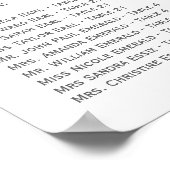 Gelbes Korallenwasser-Foto Hochzeitssitzplan Poster (Ecke)