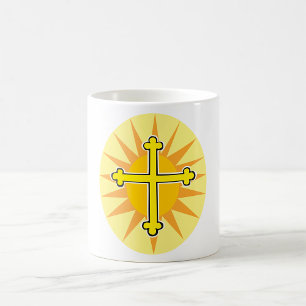 Gelbes Kreuz Bottony Sonnenstrahl Christlicher Gla Kaffeetasse