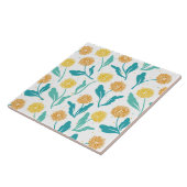 Gelbes Kronleuchter Blumenmuster - naturlich Inspi Fliese (Seite)