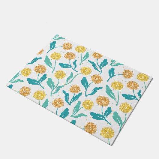 Gelbes Kronleuchter Blumenmuster - naturlich Inspi Fußmatte (Schrägansicht)