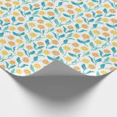 Gelbes Kronleuchter Blumenmuster - naturlich Inspi Geschenkpapier (Ecke)
