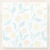 Gelbes Kronleuchter Blumenmuster - naturlich Inspi Glasuntersetzer (Rückseite)