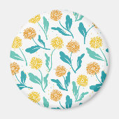 Gelbes Kronleuchter Blumenmuster - naturlich Inspi Magnet (Vorne)