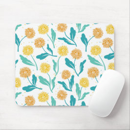Gelbes Kronleuchter Blumenmuster - naturlich Inspi Mousepad
