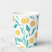 Gelbes Kronleuchter Blumenmuster - naturlich Inspi Pappbecher (Rechts)