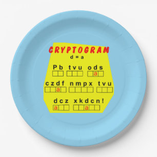 Gelbes Kryptogramm Pappteller