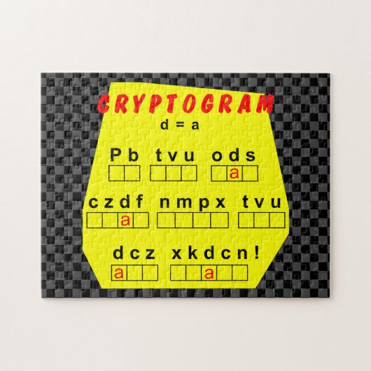 Gelbes Kryptogramm Puzzle (Horizontal)