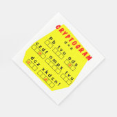 Gelbes Kryptogramm Serviette (Ecke)