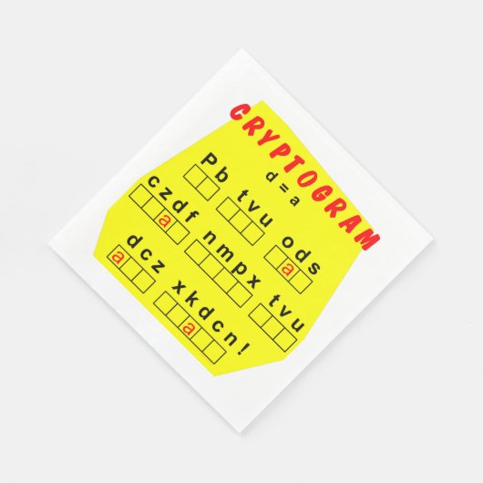 Gelbes Kryptogramm Serviette (Ecke)