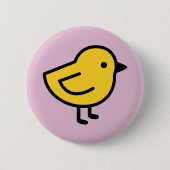 Gelbes Küken auf Rosa Button (Vorderseite)