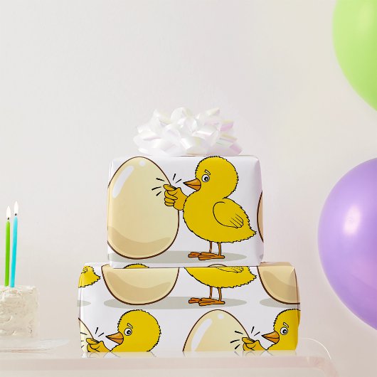 Gelbes Küken und Ei Geschenkpapier