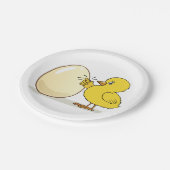 Gelbes Küken und Ei Pappteller (Schrägansicht)