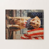 Gelbes Labrador, 4. Juli Puzzle (Horizontal)