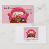 Gelbes Labrador auf der rosa Couch Visitenkarte (Vorne/Hinten)