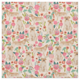 Gelbes Labrador-Blumenmotiv Stoff