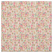 Gelbes Labrador-Blumenmotiv Stoff (Muster)